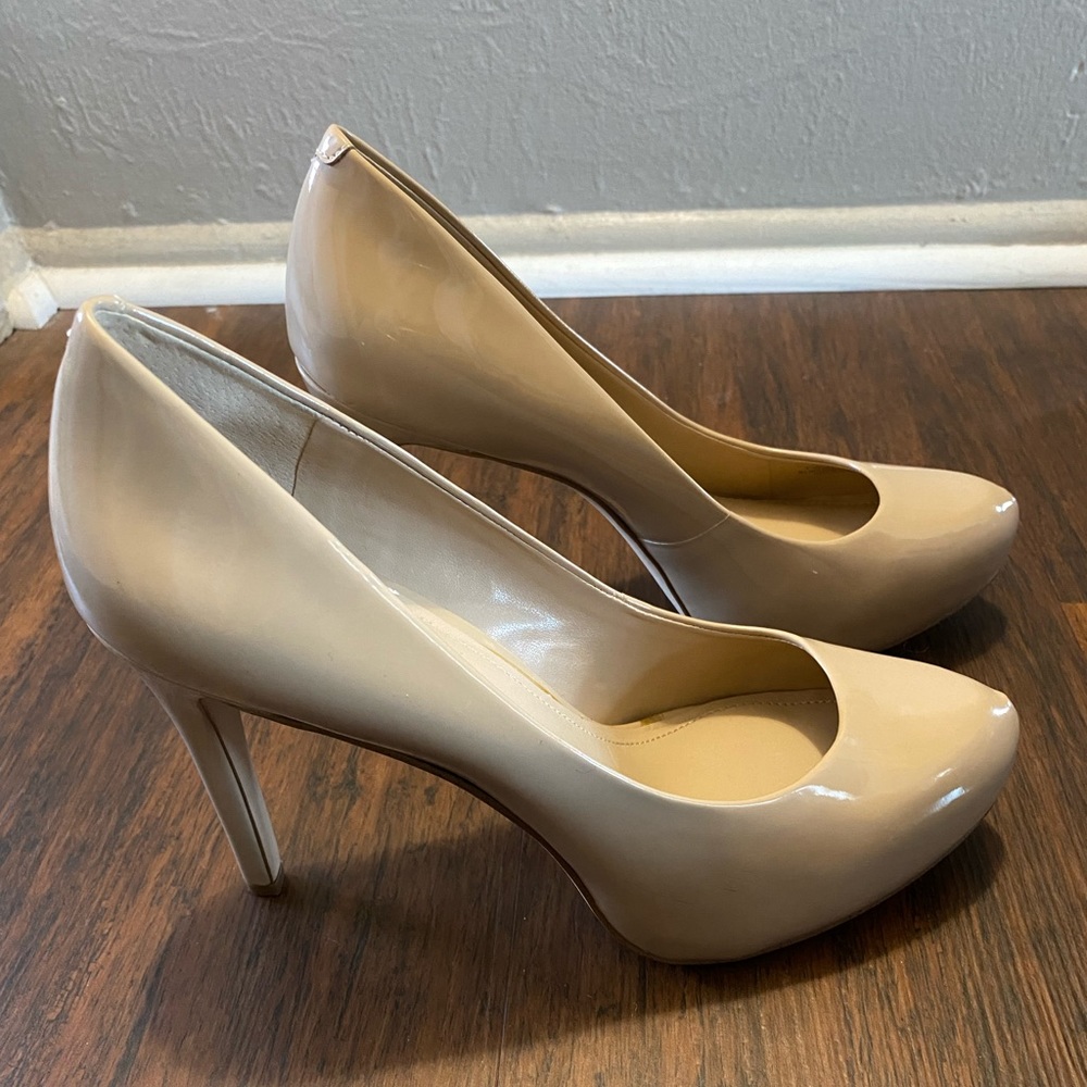 BCBG Nude Patent Leather Heels